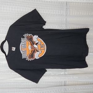 Black Vintage Harley Davidson 2003 Daytona Beach Bike Week Graphic Tee SzXL